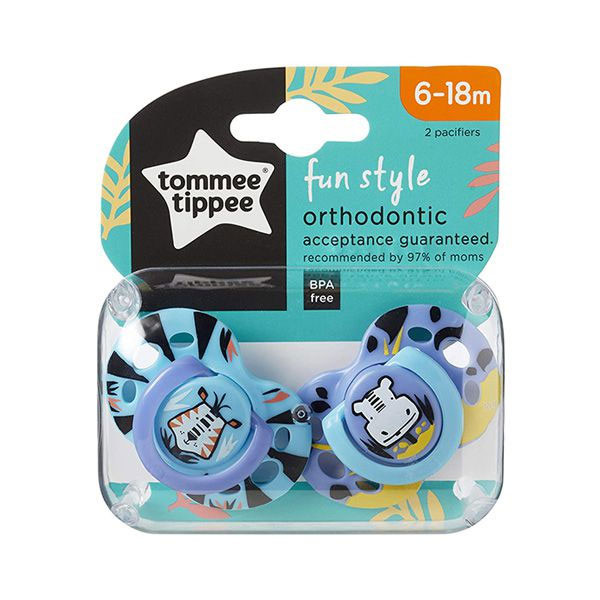 پستانک ارتودنسی تامی تیپی مدل اسب آبی و گورخر مجموعه 2 عددی