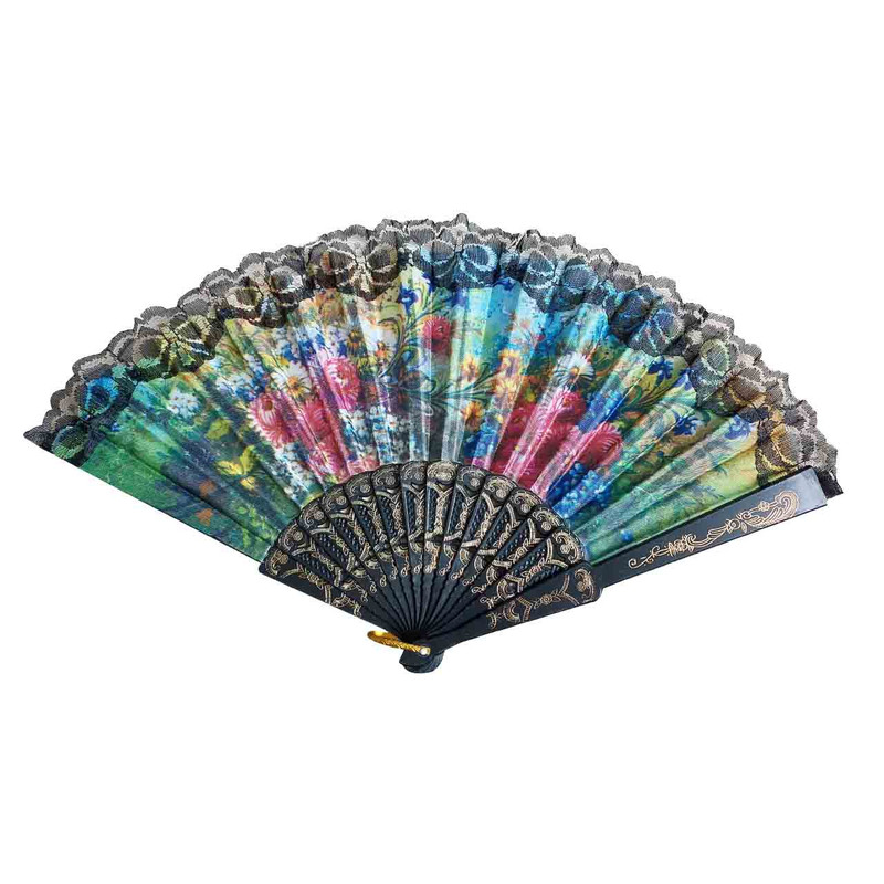 بادبزن دستی طرح گل کد BB7