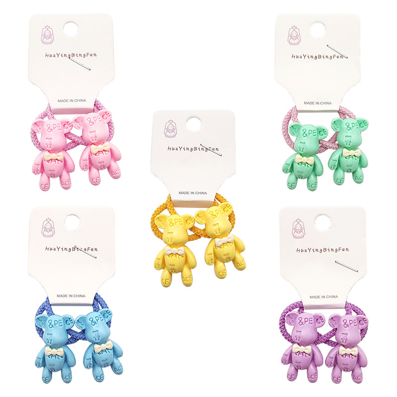 کش مو دخترانه مدل خرس پاستیلی کد KSH722 مجموعه 10 عددی