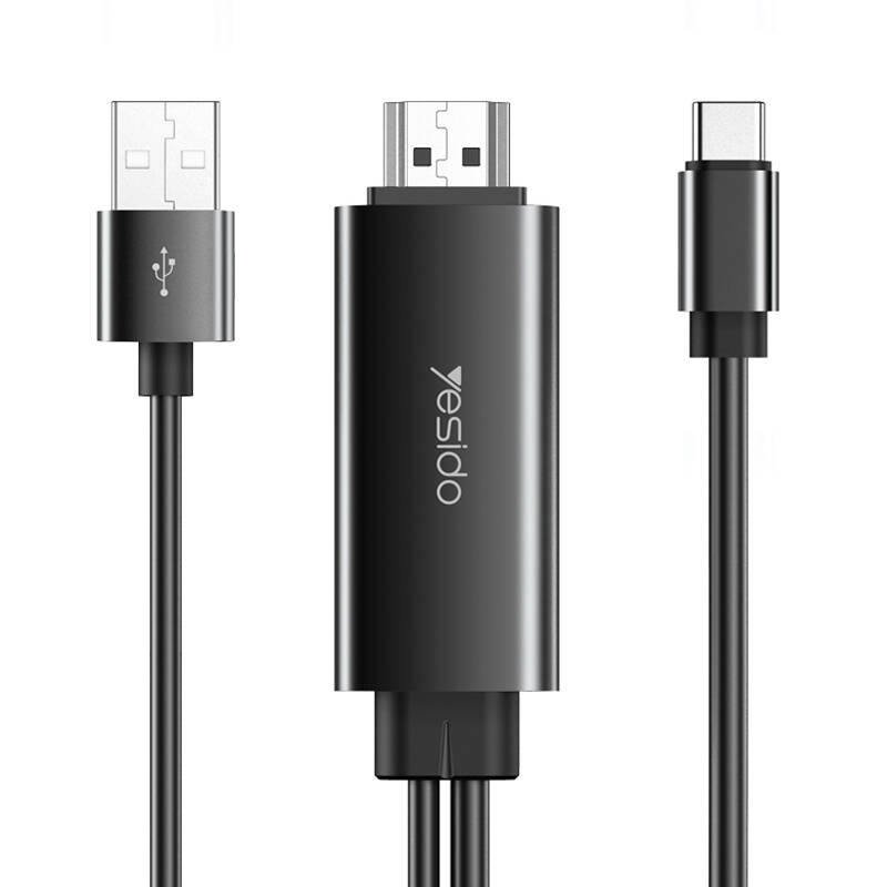 کابل تبدیل USB-C به HDMI / USB یسیدو مدل HM03 طول 1.8 متر