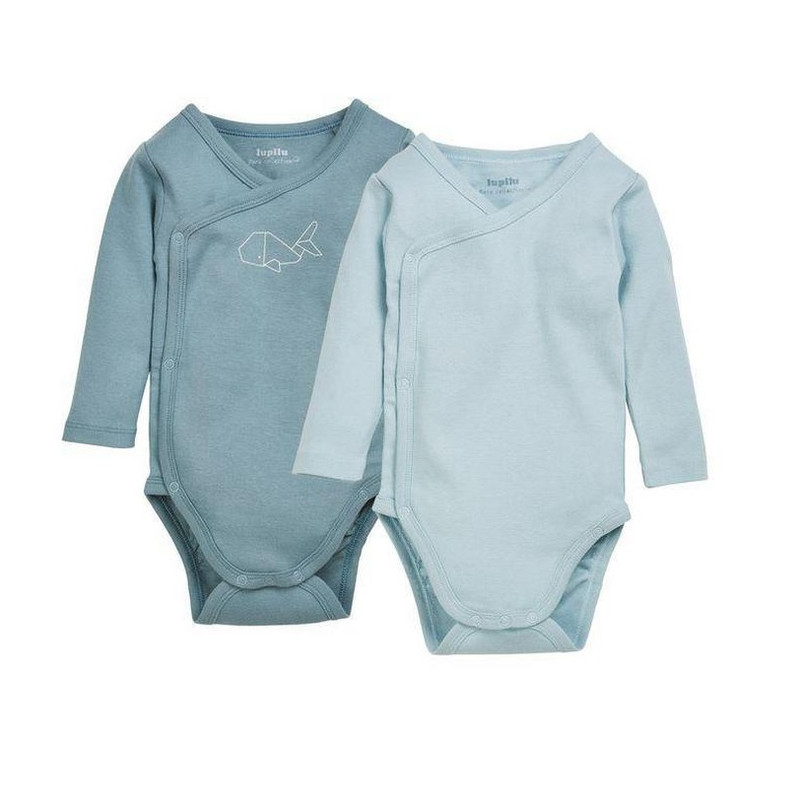 بادی آستین بلند نوزادی لوپیلو مدل MD-293746 مجموعه 2 عددی