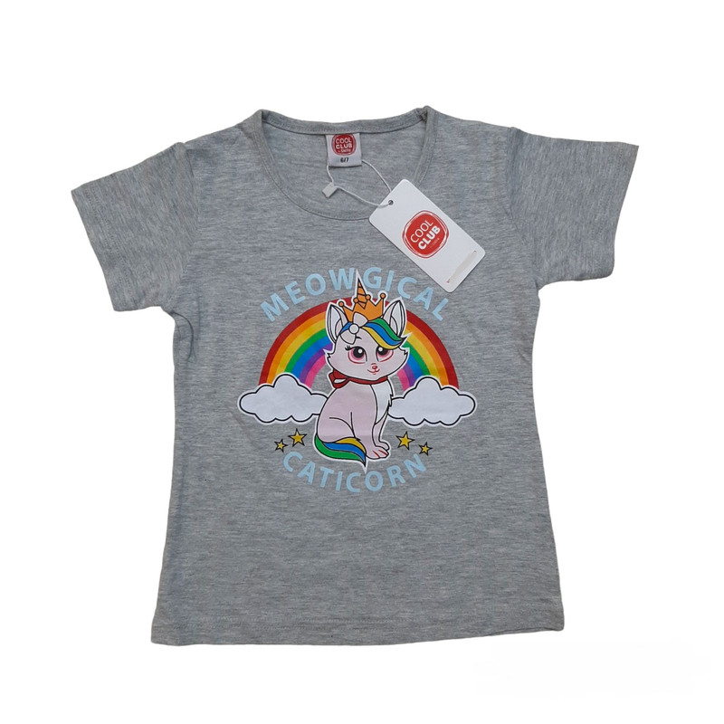 تی شرت آستین کوتاه دخترانه کول کلاب مدل کتی کورن