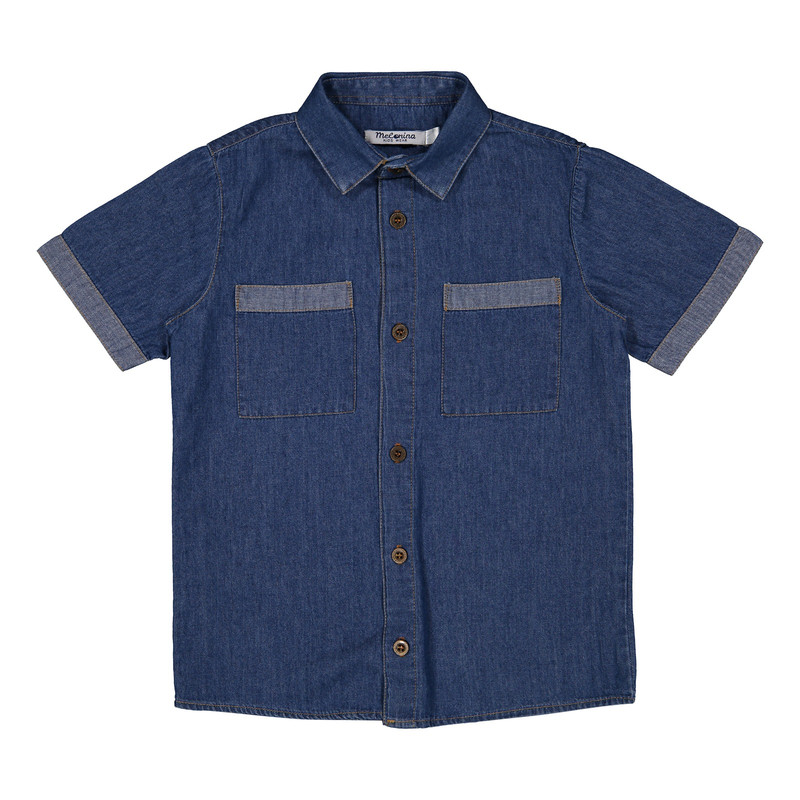 خرید و قیمت پیراهن آستین کوتاه پسرانه ملورینا مدل جین نازک کد 08218