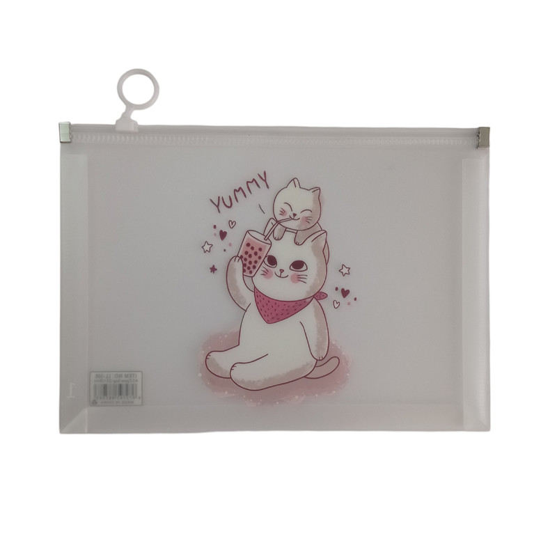 پوشه مدل زیپ دار طرح گربه کد 101