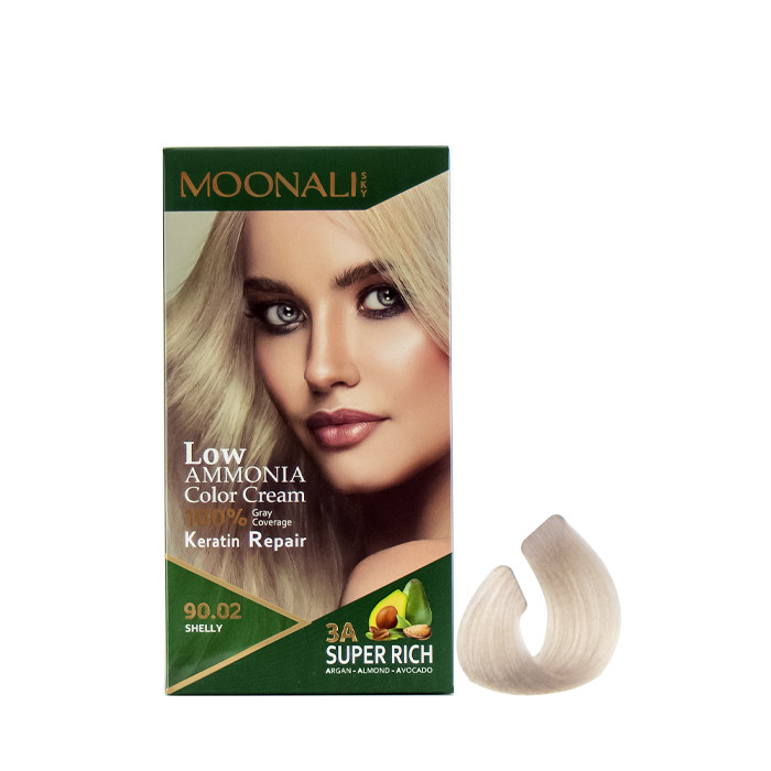 خرید و قیمت کیت رنگ مو مونالی اسکای شماره 90.02 حجم 100 میلی لیتر رنگ صدفی