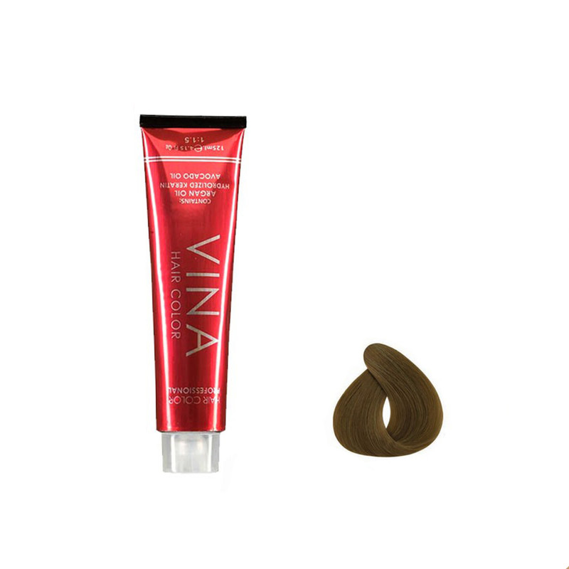 رنگ مو وینا شماره M7 8.2 حجم 125 میلی لیتر رنگ بلوند زیتونی روشن