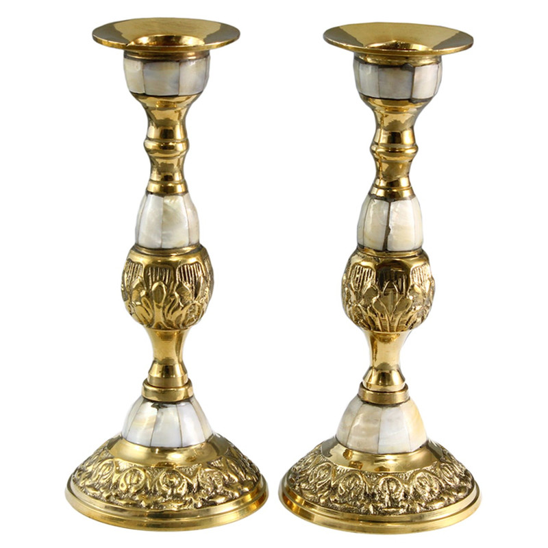 شمعدان شیانچی طرح صدفی جفت کد 080010071