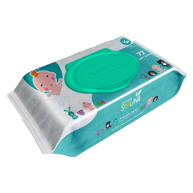 خرید و قیمت دستمال مرطوب کودک سون کوئین مدل سولینا بسته 72 عددی