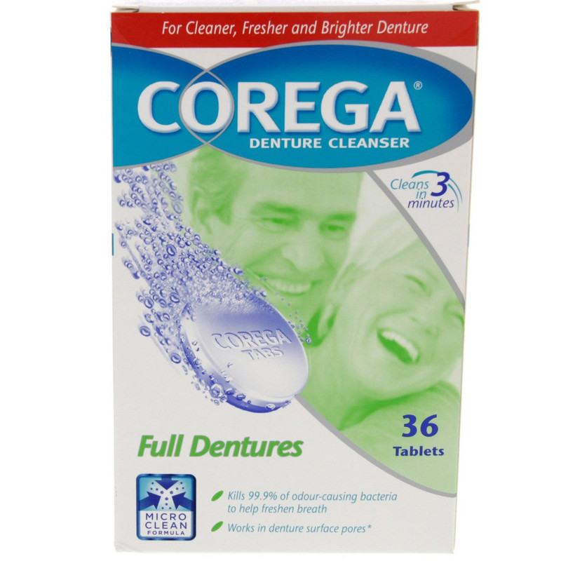 خرید و قیمت قرص تمیز کننده دندان مصنوعی کورگا مدل Full Dentures بسته 36 عددی