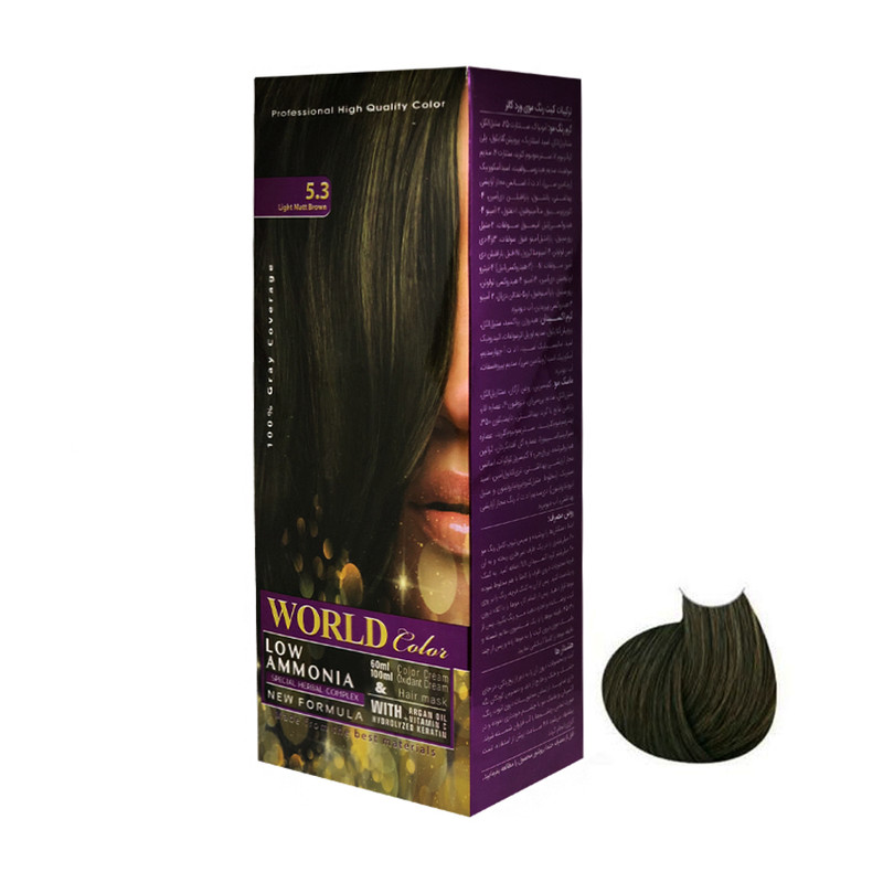 خرید و قیمت کیت رنگ مو ورد کالر شماره 5.3 حجم 60 میلی لیتر رنگ قهوه ای زیتونی روشن