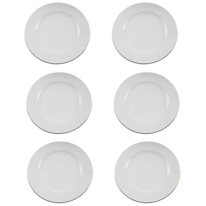 خرید و قیمت بشقاب غذاخوری مقصود مدل خط طلا کد 26 بسته 6 عددی