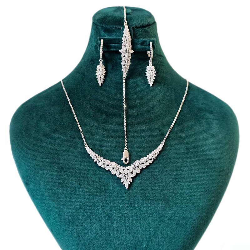 نیم ست نقره زنانه مدل گندم BS 58