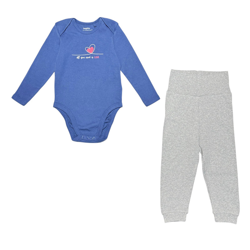 ست بادی آستین بلند و شلوار نوزادی لوپیلو مدل 48989