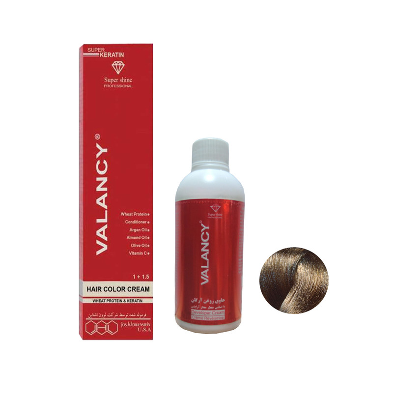 کیت رنگ مو والانسی شماره W5 6.65 حجم 100 میلی لیتر رنگ بلوند فندقی تیره