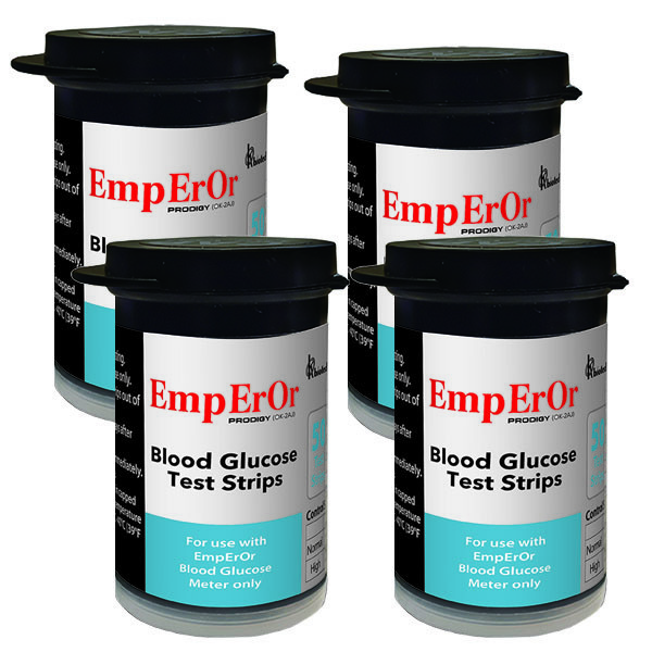خرید و قیمت نوار تست قندخون امپرور مدل prodigy چهار بسته 50 عددی