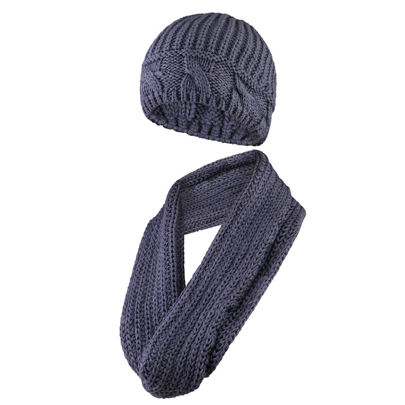 خرید و قیمت ست کلاه و شال گردن بافتنی طرح فرانسوی درشت مدل 4665