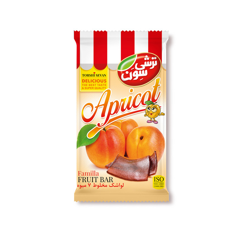 لواشک مخلوط هفت میوه ترشی سون زردآلو - 15 گرم بسته 30 عددی