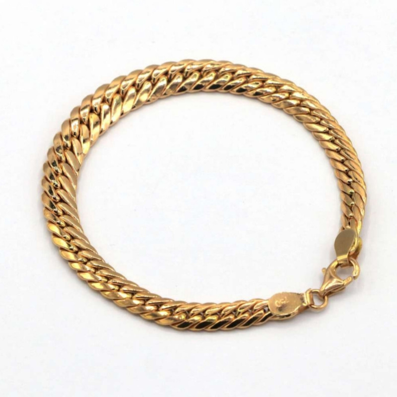 دستبند زنجیری طلا ۱۸ عیار زنانه طلای کامک مدل حصیری کونیک