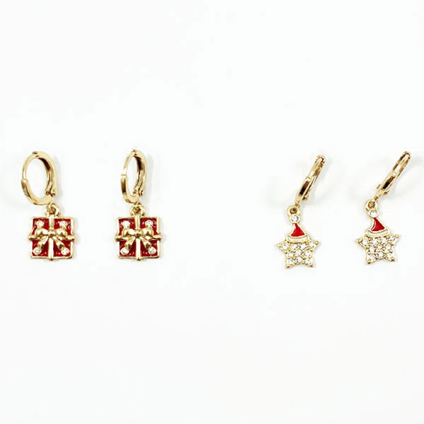 خرید و قیمت گوشواره زنانه سیکس مدل کریسمس کادو وستاره مجموعه دو عددی