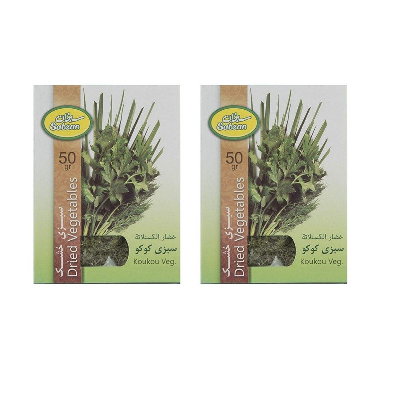 خرید و قیمت سبزی کوکو خشک سبزان - 50 گرم بسته 2 عددی