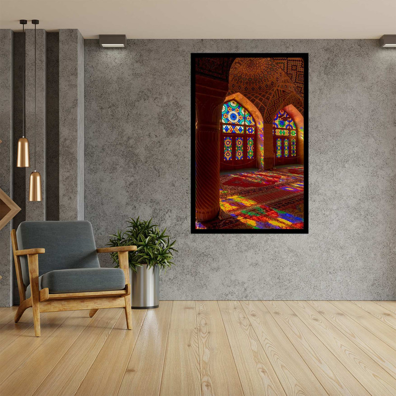 خرید و قیمت تابلو نوری بکلیت مدل B-bu2638 طرح معماری ایرانی و بنای تاریخی