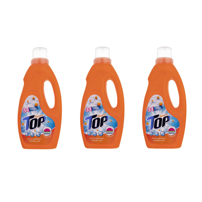 خرید و قیمت مایع لباسشویی تاپ مدل جنرال حجم 1 کیلوگرم بسته 3 عددی