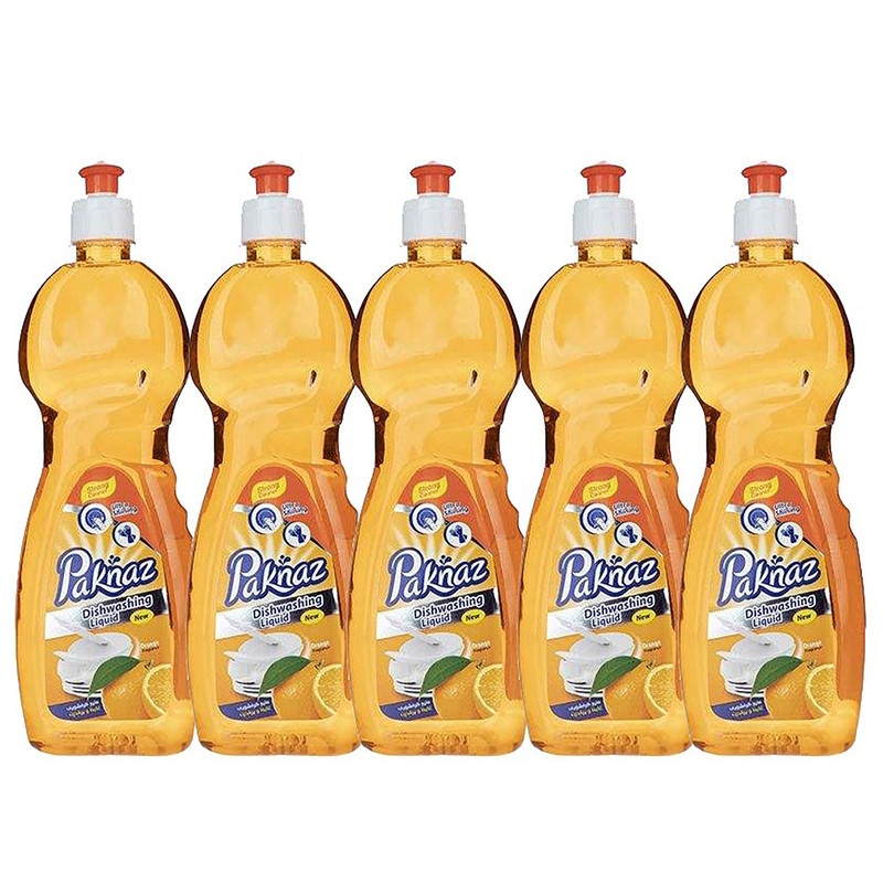 خرید و قیمت مایع ظرفشویی پاکناز مدل Orange حجم 700 میلی لیتر بسته 5 عددی