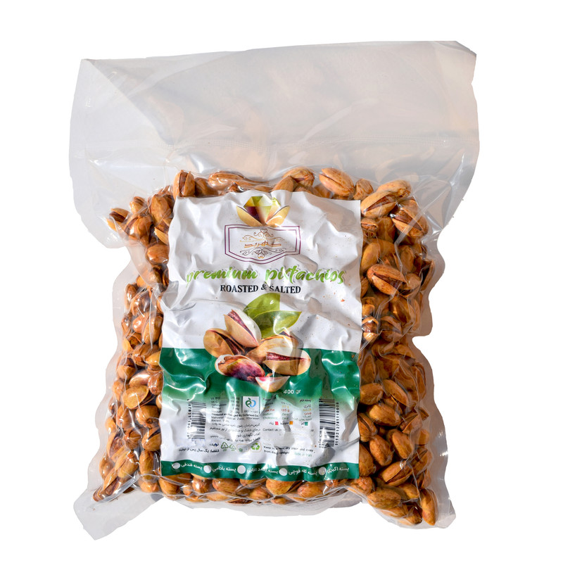 خرید و قیمت پسته بادامی نمکین گهربد - 400 گرم