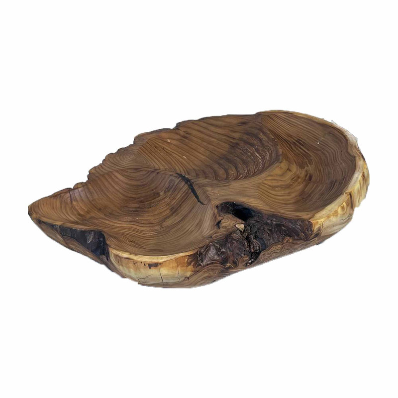 خرید و قیمت ظرف سرو چوبی گوراب چوب طرح دفرمه مدل روستیک کد C7009