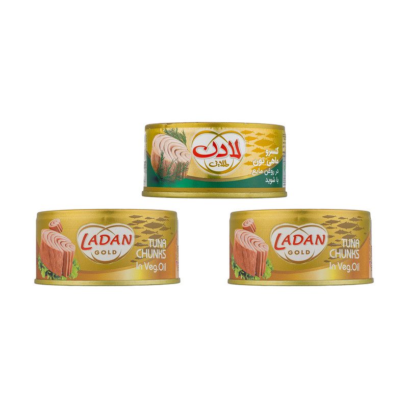 خرید و قیمت کنسرو تن ماهی طلایی در روغن مایع لادن - 150 گرم بسته 3 عددی