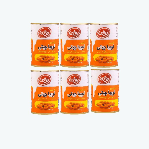 کنسرو لوبیا چیتی روژین - 400 گرم بسته 6 عددی