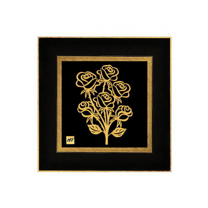 تابلو طلا کوب مارک گلد طرح گل رز کد TF112