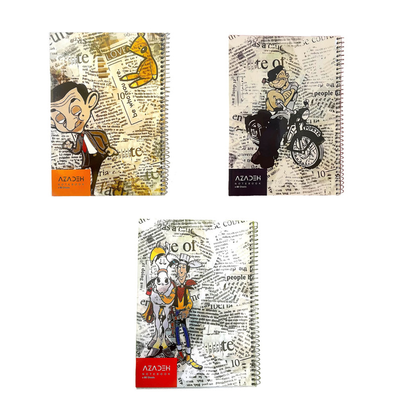 دفتر مشق 80 برگ آزاده بسته 3 عددی