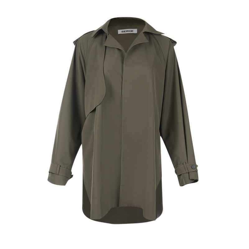 بارانی زنانه سرژه مدل 228155 رنگ یشمی