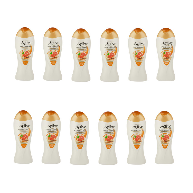 شامپو مو اکتیو مدل گریپ فروت حجم 400 میلی لیتر بسته 12 عددی