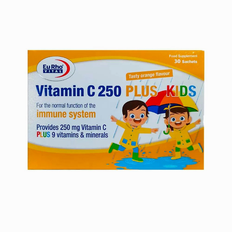 ساشه ث پلاس کیدز یوروویتال - 250 میلی گرم بسته 30 عددی