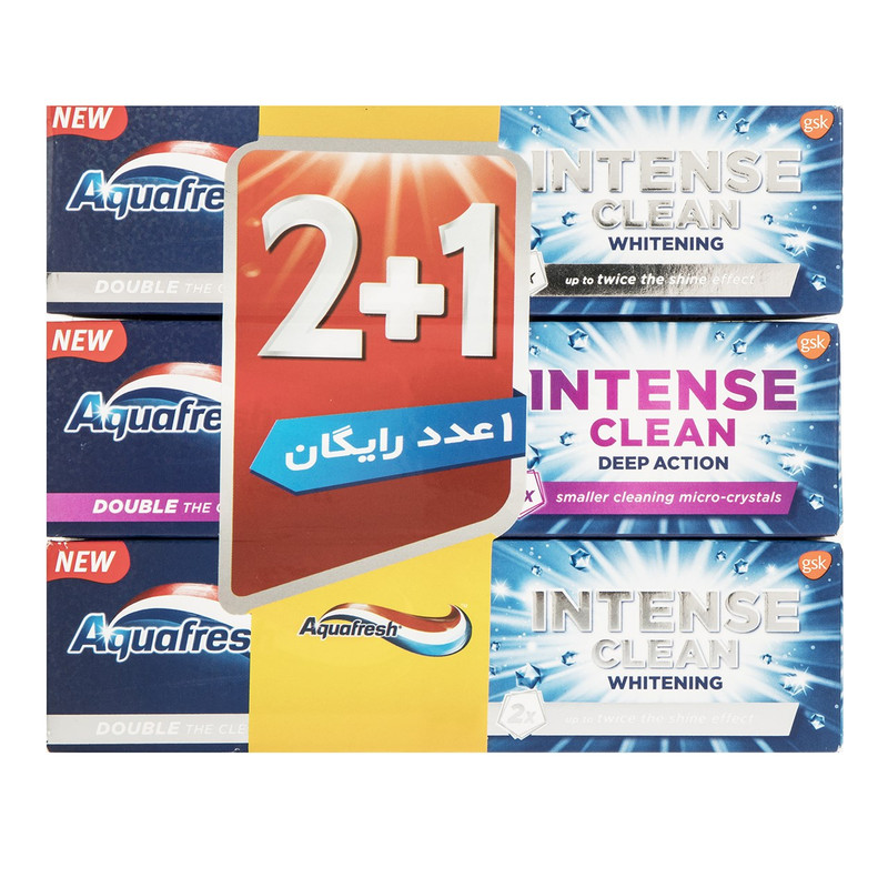 پک خمیر دندان آکوافرش مدل Intense Clean بسته سه عددی