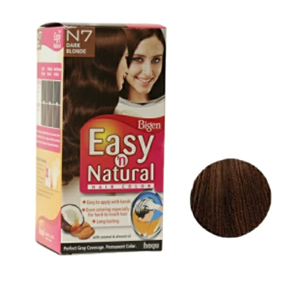 کیت رنگ مو بیگن سری Easy Natural شماره N7 حجم 75 میلی لیتر رنگ قهوه ای طلایی