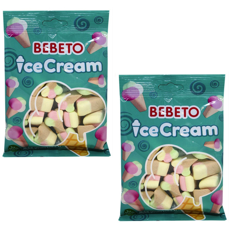 مارشملو ببتو مدل ایس کریم - 60 گرم بسته 2 عددی