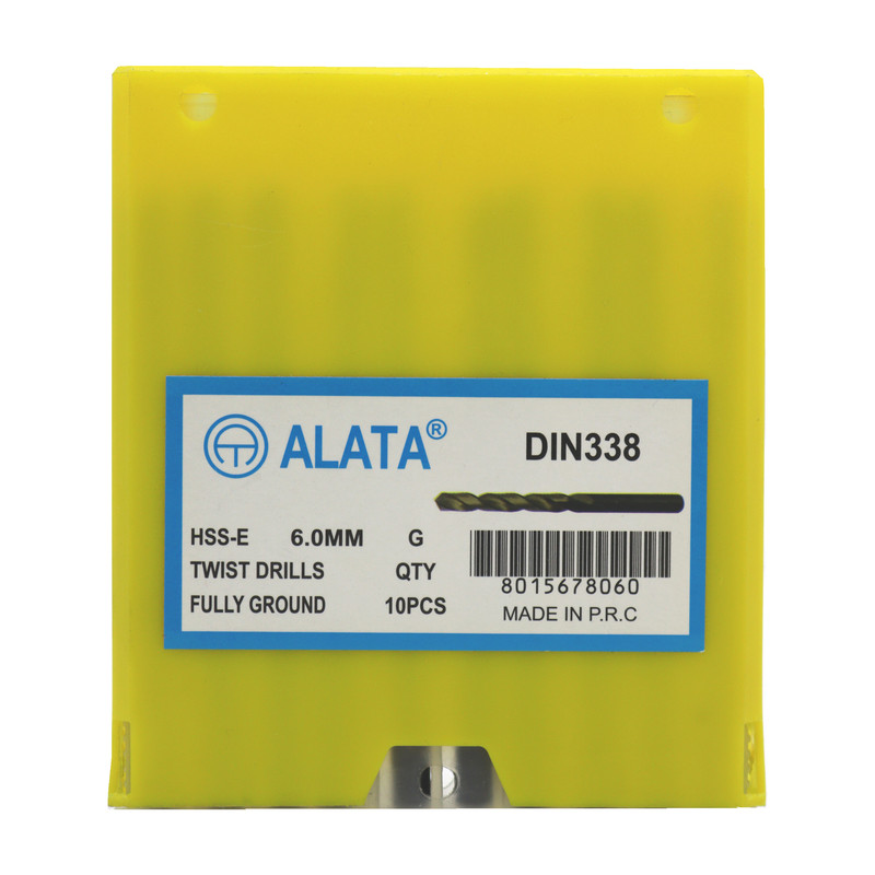 مته آهن آلاتا مدل YP-HSS-E-DIN338-06MM سایز 6 میلی متر مجموعه 10 عددی