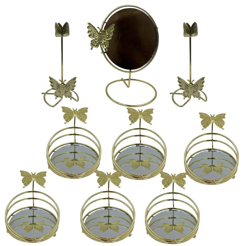 مجموعه ظروف هفت سین 9 پارچه مدل پروانه