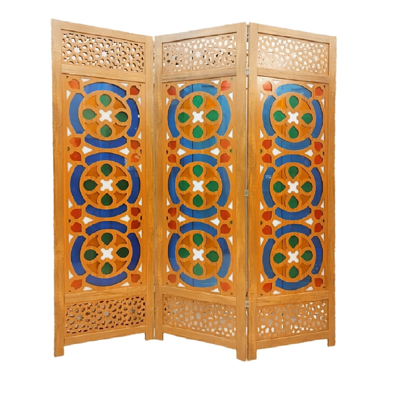 خرید و قیمت پارتیشن گره چینی مدل پاراوان طلق رنگی کد stg5c مجموعه 3 عددی