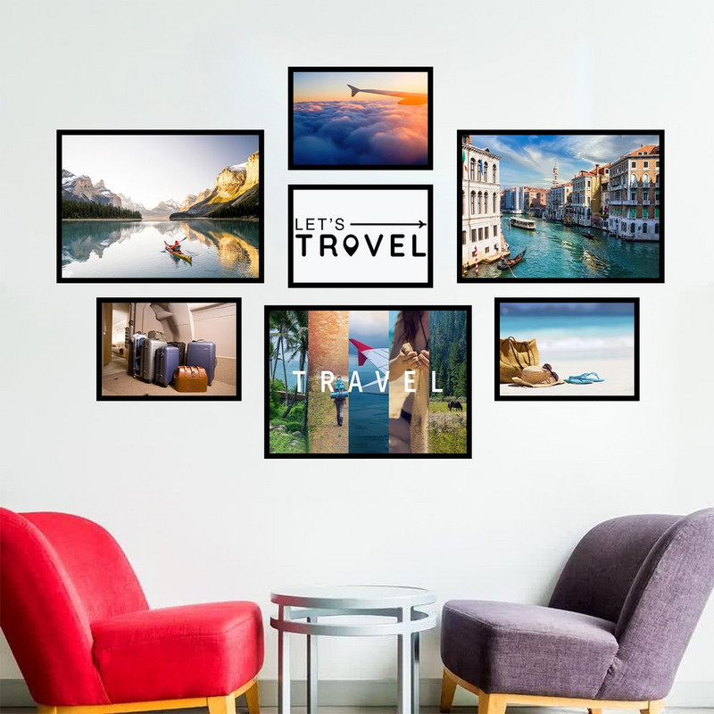 تابلو بکلیت طرح چمدان و مسافرت مدل B-904 مجموعه 7 عددی