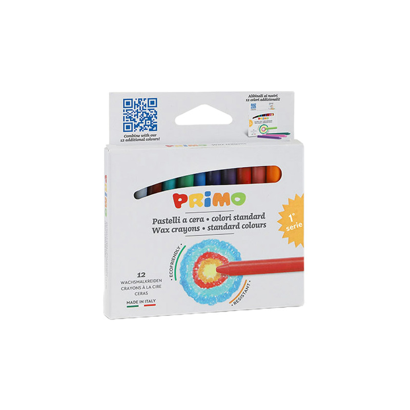 مداد شمعی 12 رنگ پریمو مدل 0501PC12E