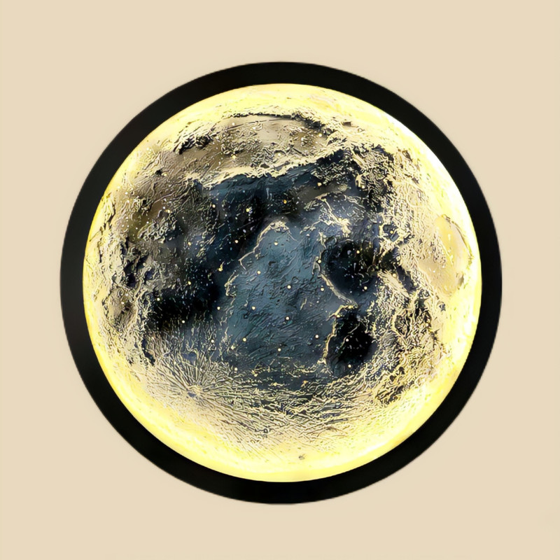 تابلو نوری مدل کره ماه برجسته با نور آفتابی