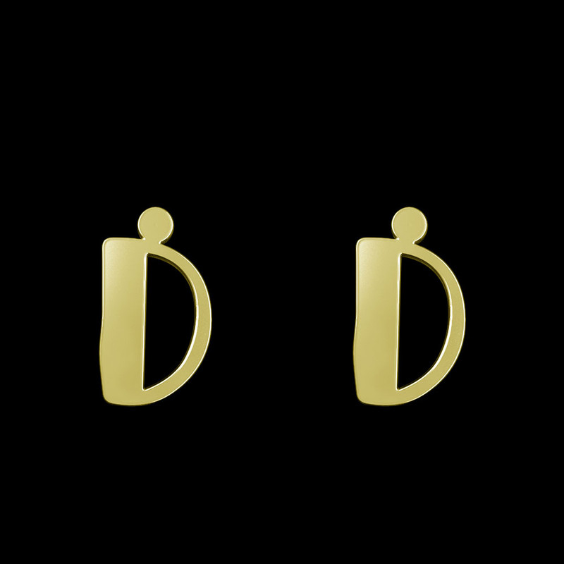 خرید و قیمت گوشواره طلا 18 عیار زنانه مدوپد مدل حرف D کد GA1-16710