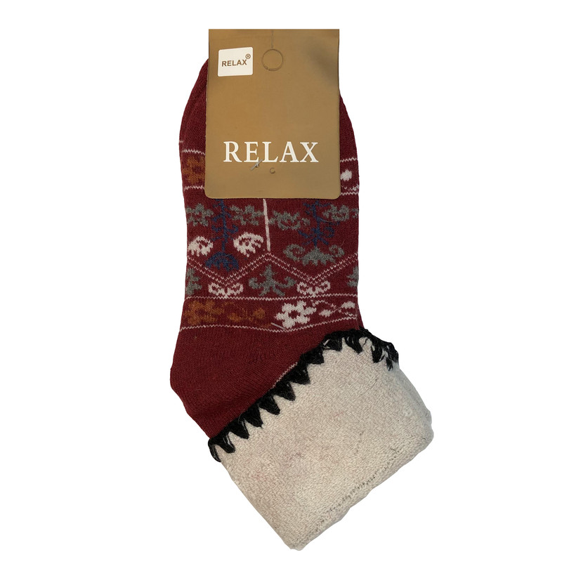 جوراب مردانه ریلکس مدل RE-A4007 لب برگرد رنگ قرمز