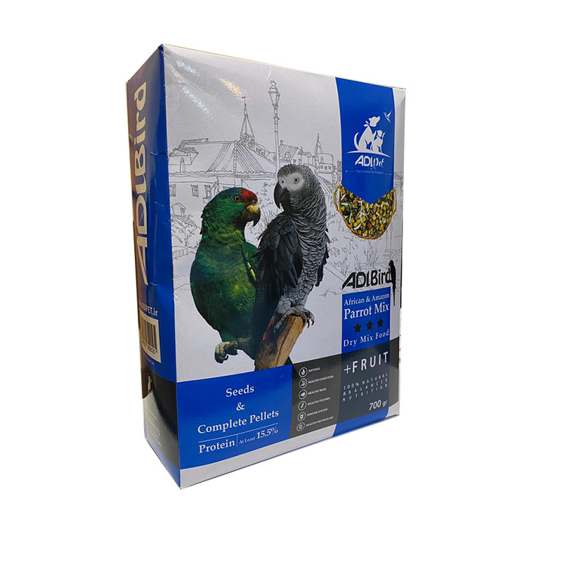 غذای خشک پرنده آدی پت سری ADIBird مدل African grey and Amazon وزن 700 گرم