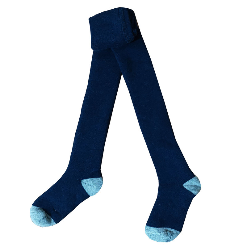 جوراب شلواری دخترانه مدل حوله ای 2 رنگ سورمه ای