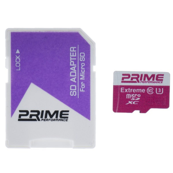 کارت حافظه microSDXC پرایم مدل 01 کلاس 10 استاندارد UHS-I U3 سرعت 95MBps ظرفیت 32 گیگابایت به همراه با آداپتور SD
